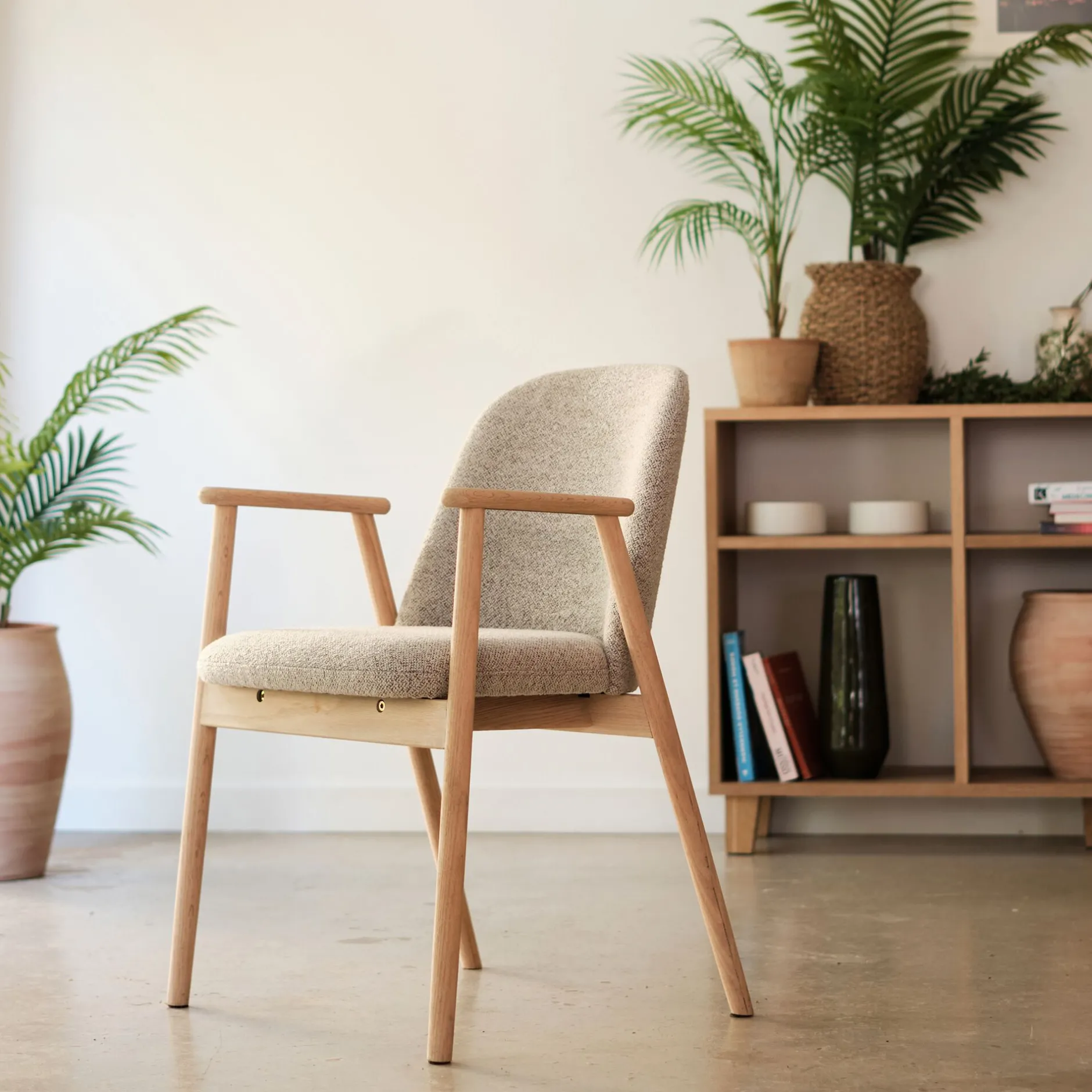 Chaise De Salle À Manger*alinea Chaise de repas avec accoudoirs en tissu - Gris