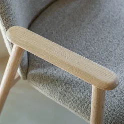 Chaise De Salle À Manger*alinea Chaise de repas avec accoudoirs en tissu - Gris