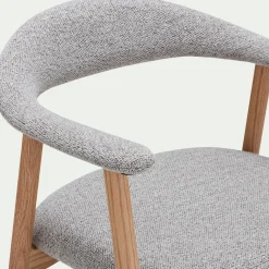 Chaise De Salle À Manger*alinea Chaise de repas avec accoudoirs en bois et tissu - Gris
