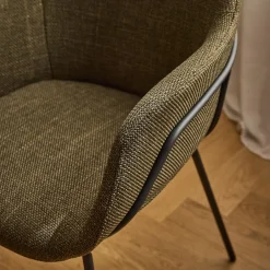 Chaise De Salle À Manger*alinea Chaise de repas avec accoudoirs en tissu - cèdre Vert