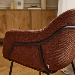 Chaise De Salle À Manger*alinea Chaise de repas avec accoudoirs en tissu - brun rustrel Marron