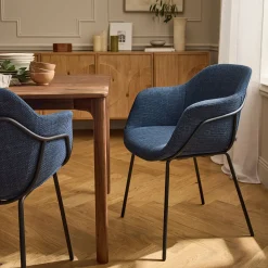 Chaise De Salle À Manger*alinea Chaise de repas avec accoudoirs en tissu - figuerolles Bleu