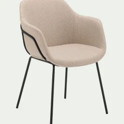 Chaise De Salle À Manger*alinea Chaise de repas avec accoudoirs en tissu - alpilles Beige