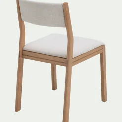 Chaise De Salle À Manger*alinea Chaise de repas en chêne massif et tissu - écru Blanc