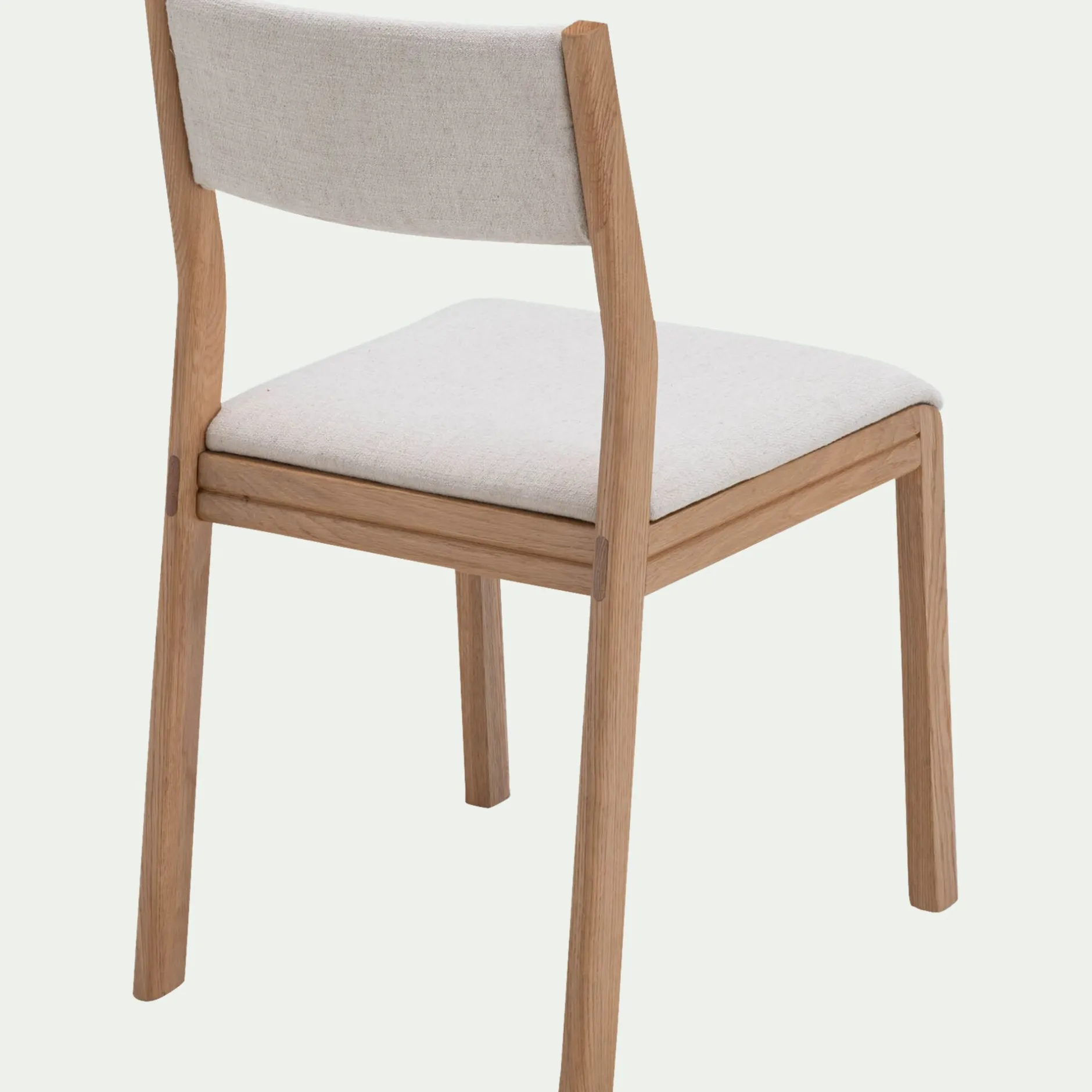 Chaise De Salle À Manger*alinea Chaise de repas en chêne massif et tissu - écru Blanc