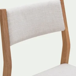 Chaise De Salle À Manger*alinea Chaise de repas en chêne massif et tissu - écru Blanc