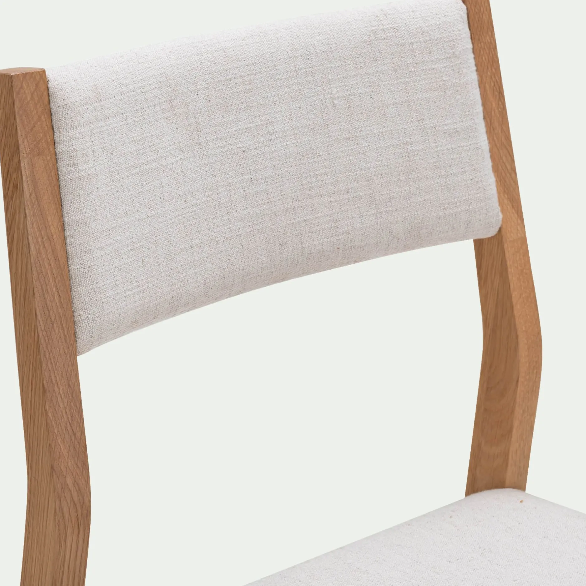 Chaise De Salle À Manger*alinea Chaise de repas en chêne massif et tissu - écru Blanc