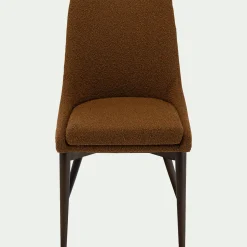 Chaise De Salle À Manger*alinea Chaise de repas en tissu bouclette rasé - brun chataignier Marron