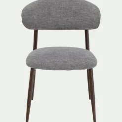 Chaise De Salle À Manger*alinea Chaise de repas en tissu et acier - Gris