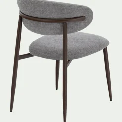 Chaise De Salle À Manger*alinea Chaise de repas en tissu et acier - Gris