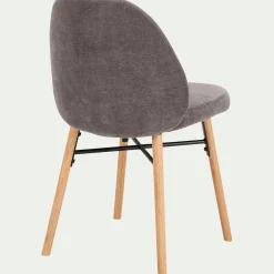 Chaise De Salle À Manger*alinea Chaise de repas en tissu et chêne - ardoise Gris