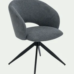 Chaise De Salle À Manger*alinea Chaise de repas pivotante avec accoudoirs en tissu - Gris