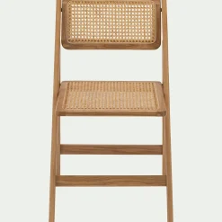 Chaise De Salle À Manger*alinea Chaise de repas pliante en hêtre et cannage - Naturel