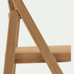 Chaise De Salle À Manger*alinea Chaise de repas pliante en hêtre et cannage - Naturel