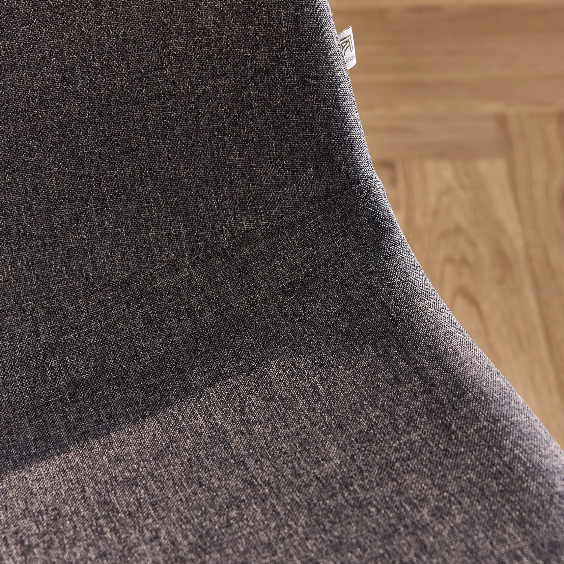 Chaise De Salle À Manger*alinea Chaise en acier effet bois et tissu - ardoise Gris