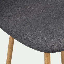 Chaise De Salle À Manger*alinea Chaise en acier effet bois et tissu - ardoise Gris