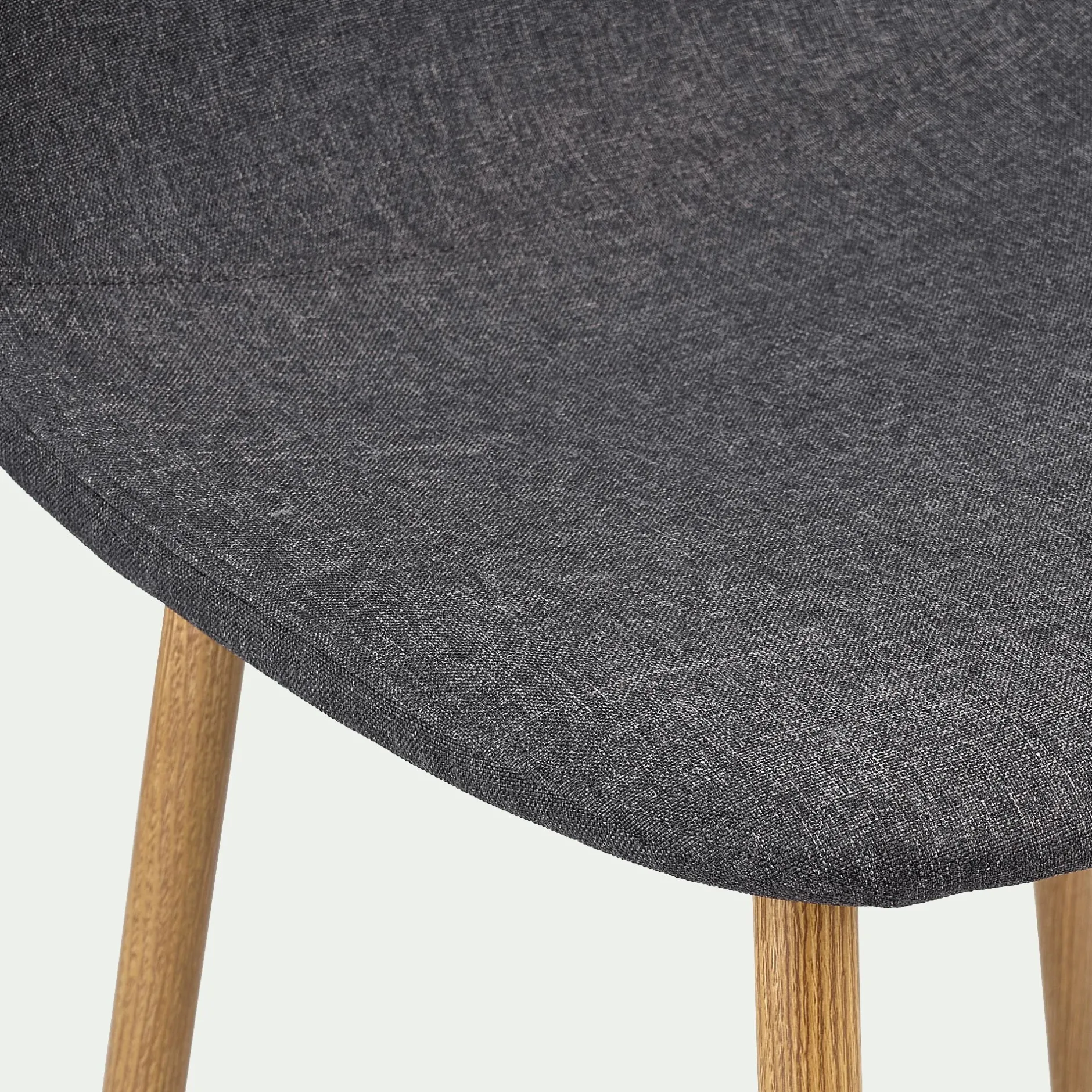 Chaise De Salle À Manger*alinea Chaise en acier effet bois et tissu - ardoise Gris