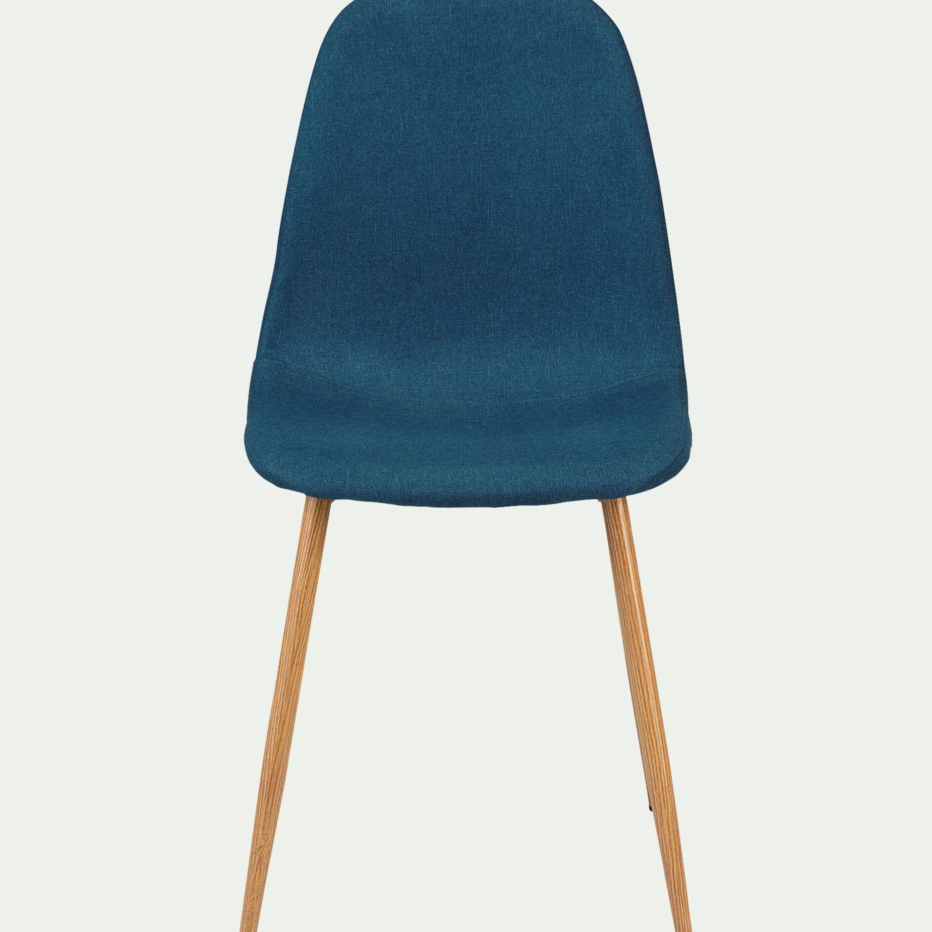 Chaise De Salle À Manger*alinea Chaise en acier effet bois et tissu - figuerolles Bleu