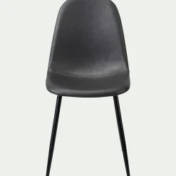 Chaise De Salle À Manger*alinea Chaise en acier et simili avec piètement - Noir