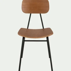 Chaise De Salle À Manger*alinea Chaise en bois de frêne et acier - Bois foncé