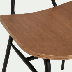 Chaise De Salle À Manger*alinea Chaise en bois de frêne et acier - Bois foncé