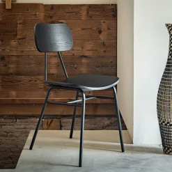 Chaise De Salle À Manger*alinea Chaise en bois de frêne et acier - Noir