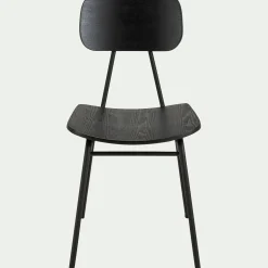 Chaise De Salle À Manger*alinea Chaise en bois de frêne et acier - Noir