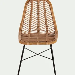 Chaise De Salle À Manger*alinea Chaise en rotin et piètement en acier - Naturel