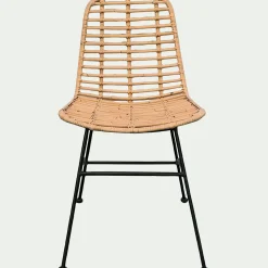 Chaise De Salle À Manger*alinea Chaise en rotin tressé et acier - Naturel