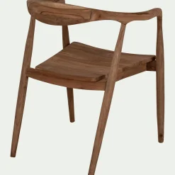 Chaise De Salle À Manger*alinea Chaise en teck avec accoudoirs - Bois foncé