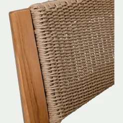 Chaise De Salle À Manger*alinea Chaise en teck avec dossier effet tressé - Bois foncé