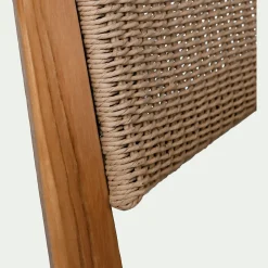 Chaise De Salle À Manger*alinea Chaise en teck avec dossier effet tressé - Bois foncé