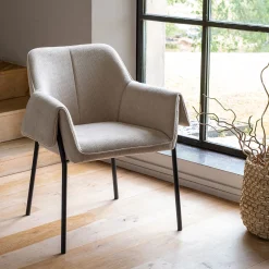 Chaise De Salle À Manger*alinea Chaise en tissu avec accoudoirs - Gris