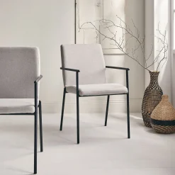 Chaise De Salle À Manger*alinea Chaise en tissu avec accoudoirs - borie Gris