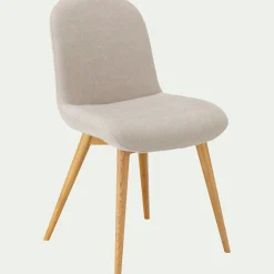 Chaise De Salle À Manger*alinea Chaise en tissu avec pied en frêne - Beige