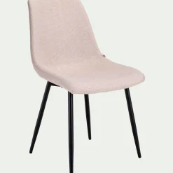 Chaise De Salle À Manger*alinea Chaise en tissu bouclettes et en métal - Beige