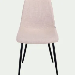 Chaise De Salle À Manger*alinea Chaise en tissu bouclettes et en métal - Beige