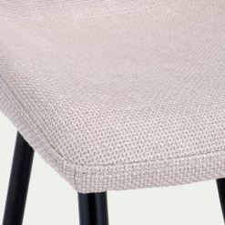 Chaise De Salle À Manger*alinea Chaise en tissu bouclettes et en métal - Beige