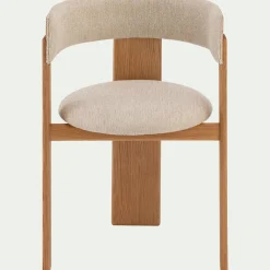 Chaise De Salle À Manger*alinea Chaise en tissu bouclette avec accoudoirs - Blanc