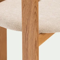 Chaise De Salle À Manger*alinea Chaise en tissu bouclette avec accoudoirs - Blanc