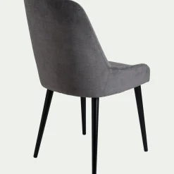 Chaise De Salle À Manger*alinea Chaise en tissu effet velours - Gris
