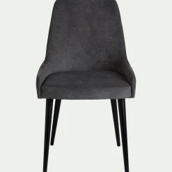 Chaise De Salle À Manger*alinea Chaise en tissu effet velours - Gris