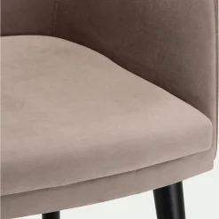 Chaise De Salle À Manger*alinea Chaise en tissu effet velours avec accoudoirs - Gris