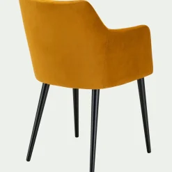 Chaise De Salle À Manger*alinea Chaise en tissu effet velours avec accoudoirs - argan Jaune