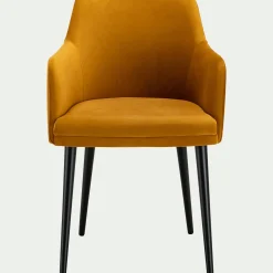 Chaise De Salle À Manger*alinea Chaise en tissu effet velours avec accoudoirs - argan Jaune