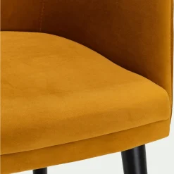 Chaise De Salle À Manger*alinea Chaise en tissu effet velours avec accoudoirs - argan Jaune