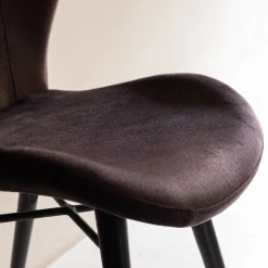 Chaise De Salle À Manger*alinea Chaise en tissu effet velours sans accoudoirs - Noir