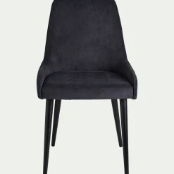 Chaise De Salle À Manger*alinea Chaise en tissu effet velours - Noir