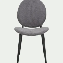 Chaise De Salle À Manger*alinea Chaise en tissu et bois d'eucalyptus - gris anthracite