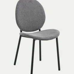 Chaise De Salle À Manger*alinea Chaise en tissu et bois d'eucalyptus - gris anthracite